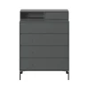 Commodes & Caissons De Rangement<Montana Commode Keep, Anthracite 04-pieds laqués noirs
