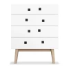 Commodes & Caissons De Rangement<Zweed Commode Peep B3, blanc, retro, structure en chêne