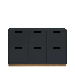 Commodes & Caissons De Rangement<Asplund Commode Snö B2, char grey, support en chêne