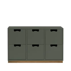 Commodes & Caissons De Rangement<Asplund Commode Snö B2, green khaki, support en chêne