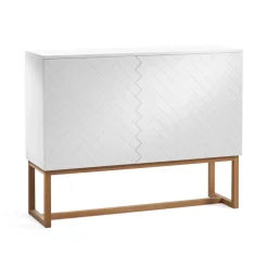 Vitrines & Présentoirs<A2 Commode Story, blanc-pieds en chêne