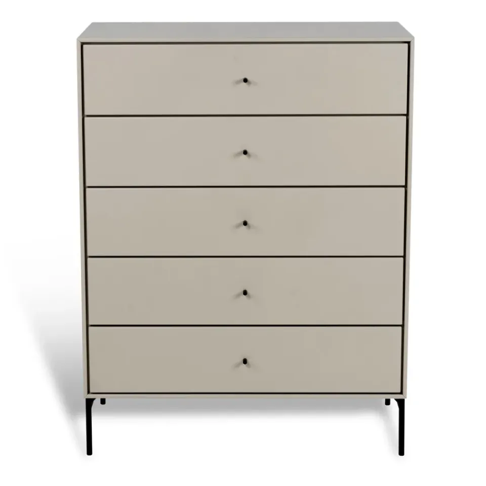 Commodes & Caissons De Rangement<Mavis Commode Volt 5 tiroirs beige, Détails en noir