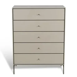 Commodes & Caissons De Rangement<Mavis Commode Volt 5 tiroirs beige, Détails en acier inoxydable