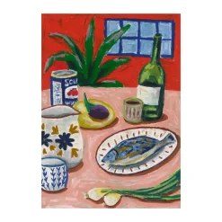 Posters<Paper Collective Composition with Fish poster, 70x100cm