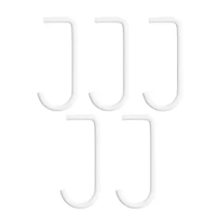 Crochets & Portemanteaux Muraux<String Crochet en J lot de 5, Blanc