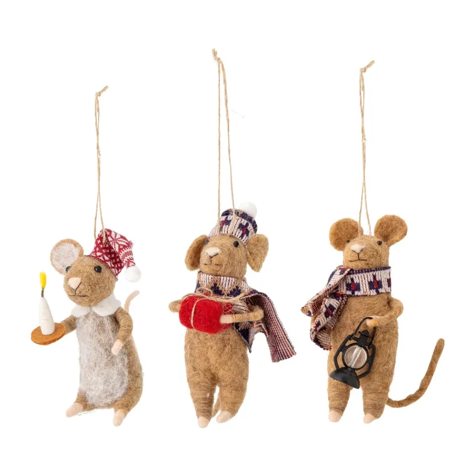 Décorations De Noël<Bloomingville Décoration de Noël souris Peo 3 pièces, Brun