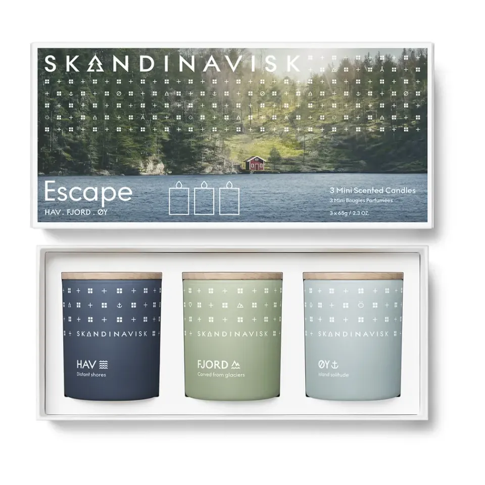 Bougies Parfumées & Diffuseurs<Skandinavisk Ensemble cadeau de mini bougies parfumées ESCAPE, 3 pièces, 65 g