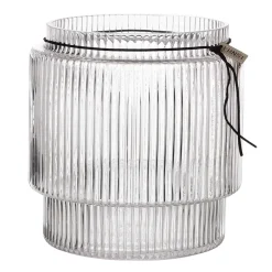 Vases<ERNST Vase en verre rainuré transparent, Ø19,5 cm x h20 cm