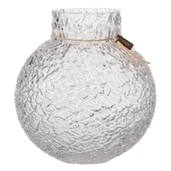 Vases<ERNST Vase en verre structuré transparent, Ø21 cm