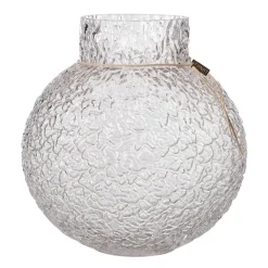 Vases<ERNST Vase en verre structuré transparent, Ø29 cm