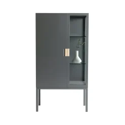 Vitrines & Présentoirs<Asplund Frame Semi Vitrine, char grey, poignée en cuir naturel