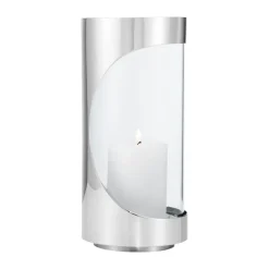 Photophores<Georg Jensen Lanterne Chrome contours hurricane 22 cm, Acier inoxydable