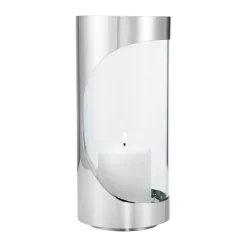 Photophores<Georg Jensen Lanterne Chrome contours hurricane 28 cm, Acier inoxydable