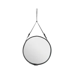 Miroirs Muraux|Miroirs Ronds<GUBI Miroir Adnet rond, black, large
