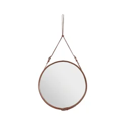 Miroirs Ronds|Miroirs Muraux<GUBI Miroir Adnet rond, brown, large
