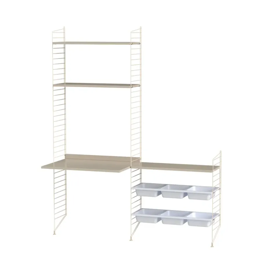 Rangements Pour Les Chambres D'Enfants<String Montant d'étagère , beige, 200x30 cm, lot de 2