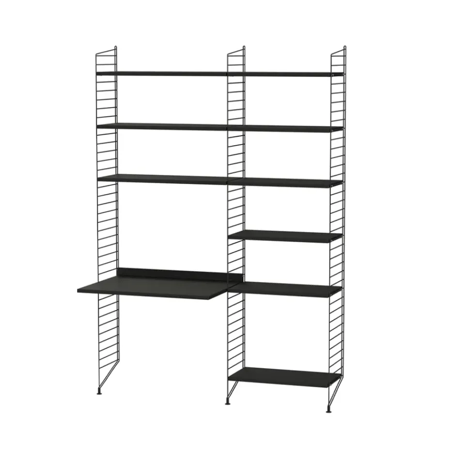 Rangements Pour Les Chambres D'Enfants<String Montant d'étagère , noir, 200x30 cm, lot de 2