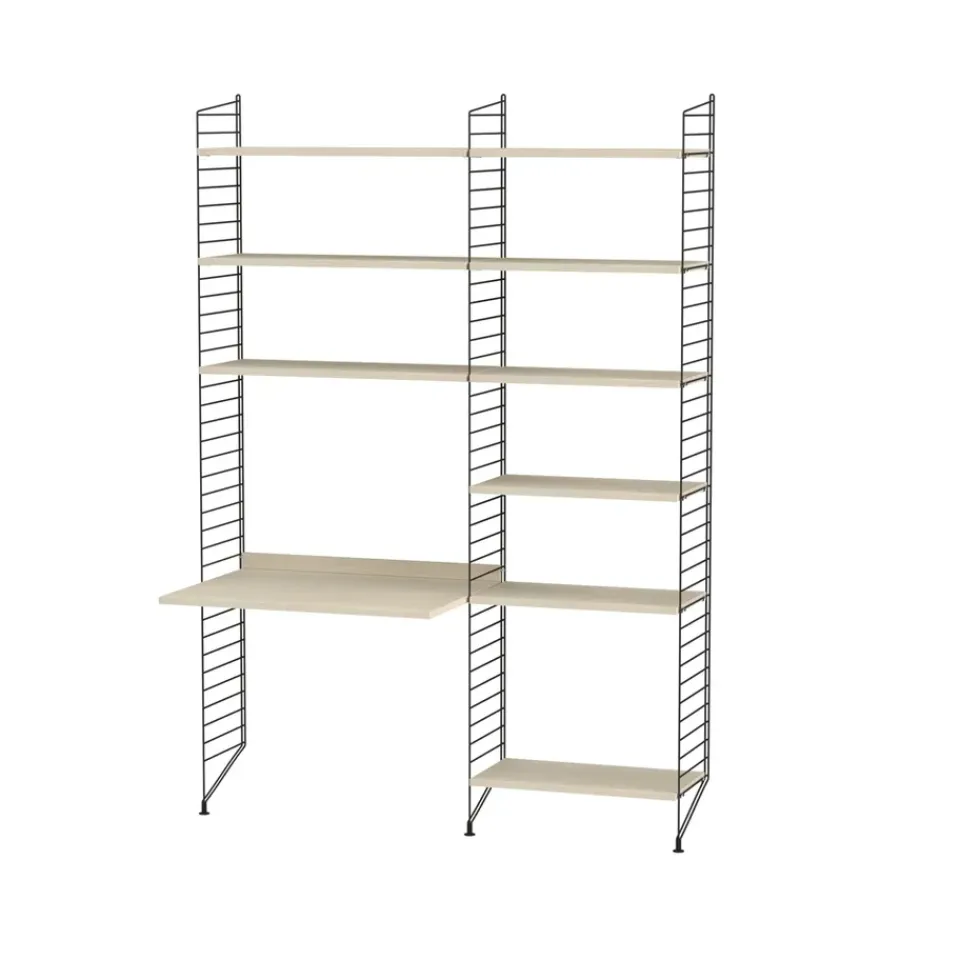 Rangements Pour Les Chambres D'Enfants<String Montant d'étagère , noir, 200x30 cm, lot de 2