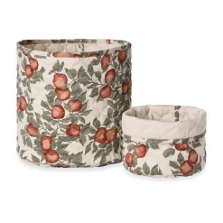 Rangements Pour Les Chambres D'Enfants|Paniers De Rangement<Garbo&Friends Panier matelassé en satin Pomme, 2 pièces, 20xØ20 cm + 30xØ30 cm