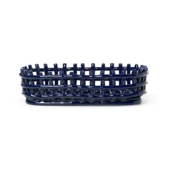 Paniers De Rangement<Ferm Living Panier oval tressé Ceramic 15x30 cm, Bleu