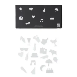Tableaux Mémo<Design Letters Party icons pour Tableau 20 Pièces, Blanc