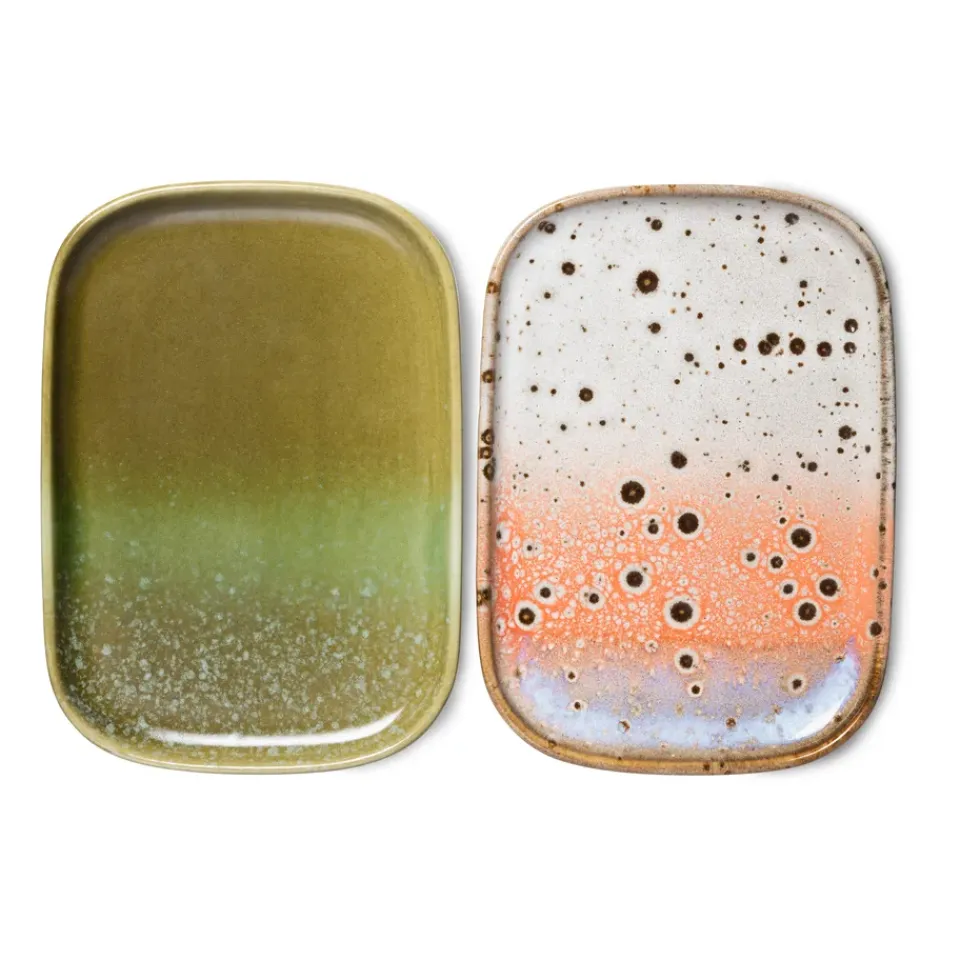 Accessoires Décoratifs|Plateaux Décoratifs<HKliving Petit plateau 70's lot de 2, Asteroids / Grass