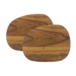 Accessoires Décoratifs|Plateaux Décoratifs<Aida Plat à beurre Raw 14x19cm Lot de 2 teak, Marron