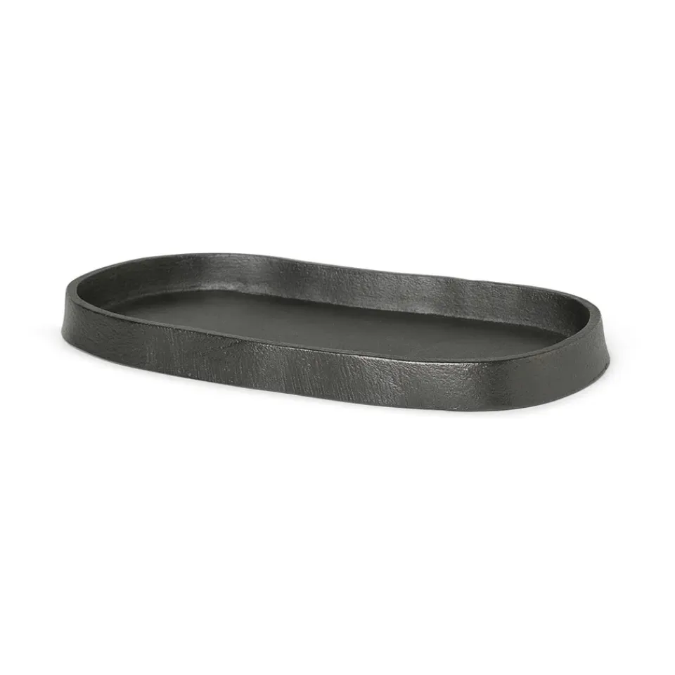 Accessoires Décoratifs|Plateaux Décoratifs<Ferm Living Plateau oval Yama 9,5x19 cm, Aluminium noirci