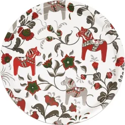 Accessoires Décoratifs|Plateaux Décoratifs<Arvidssons Textil Plateau rond Leksand Ø31 cm, Vin rouge