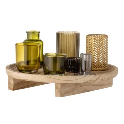 Photophores<Bloomingville Plateau Sanga avec photophore 8 pièces, Naturel-multi