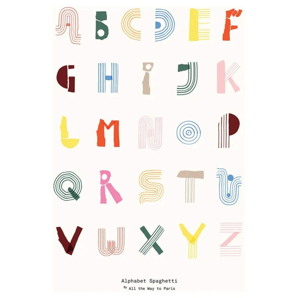 Posters|Accessoires Pour Chambre D'Enfants<Paper Collective Poster Alphabet Spaghetti ENG Multi-colour, 50x70 cm