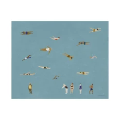 Posters<Fine Little Day Poster Swimmers, Blue, 40x50 cm