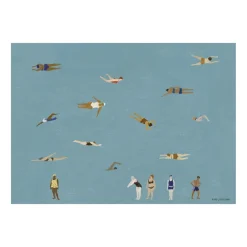 Posters<Fine Little Day Poster Swimmers, Blue, 50x70 cm