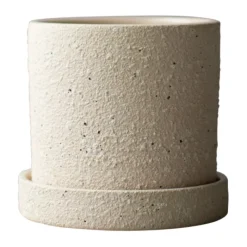 Cache-Pots<DBKD Pot Ø10 cm avec soucoupe Grow, Crème structure