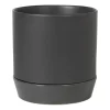 Cache-Pots<Broste Copenhagen Pot avec soucoupe Denise Ø21 cm, Charcoal grey