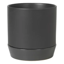 Cache-Pots<Broste Copenhagen Pot avec soucoupe Denise Ø21 cm, Charcoal grey