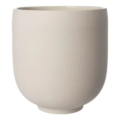 Cache-Pots<ERNST Pot sur pied blanc naturel, H28 cm Ø26 cm