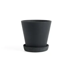 Cache-Pots<HAY Pot Flowerpot with saucer L Ø17.5 cm, Noir