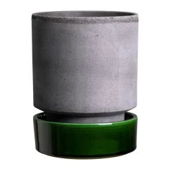Cache-Pots<Bergs Potter Pot Hoff, Ø18 cm, Raw Grey-Emerald Green