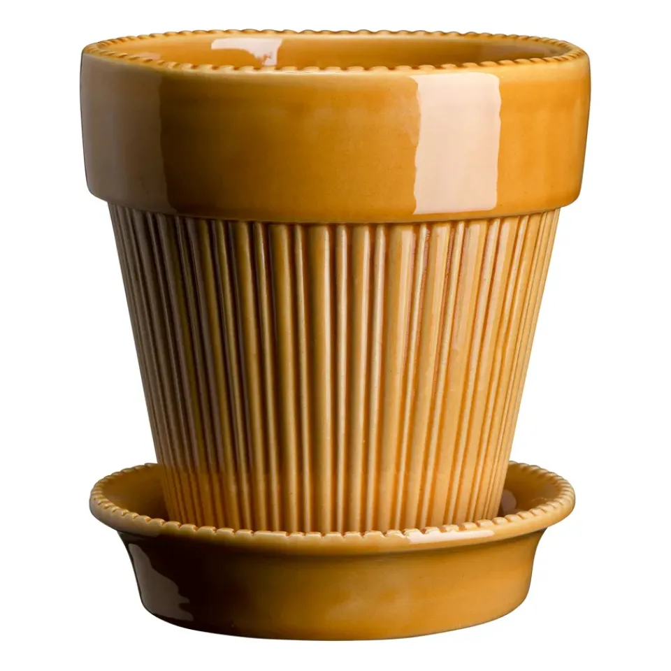 Cache-Pots<Bergs Potter Pot émaillé Simona Ø18 cm, Yellow