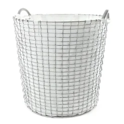 Paniers De Rangement<KORBO Sac pour panier à linge , blanc 65 L