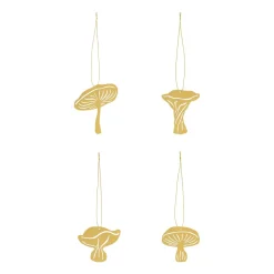 Décorations De Noël|Décorations De Pâques<Cooee Design Set de 4 champignons décoratifs à pendre, Laiton