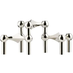 Bougeoirs<STOFF Nagel bougeoir lot de 3, chrome