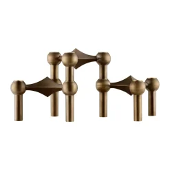 Bougeoirs<STOFF Nagel bougeoir lot de 3, Bronzed brass