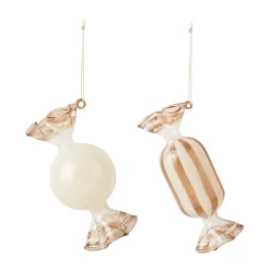 Décorations De Noël<Broste Copenhagen Suspension de sapin de Noël Candy verre 2 pièces, Creme