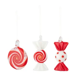 Décorations De Noël<Bloomingville Suspensions décoratives Festive, 3 pièces, Rouge