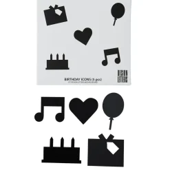 Tableaux Mémo<Design Letters Symboles Happy Birthday, Noir