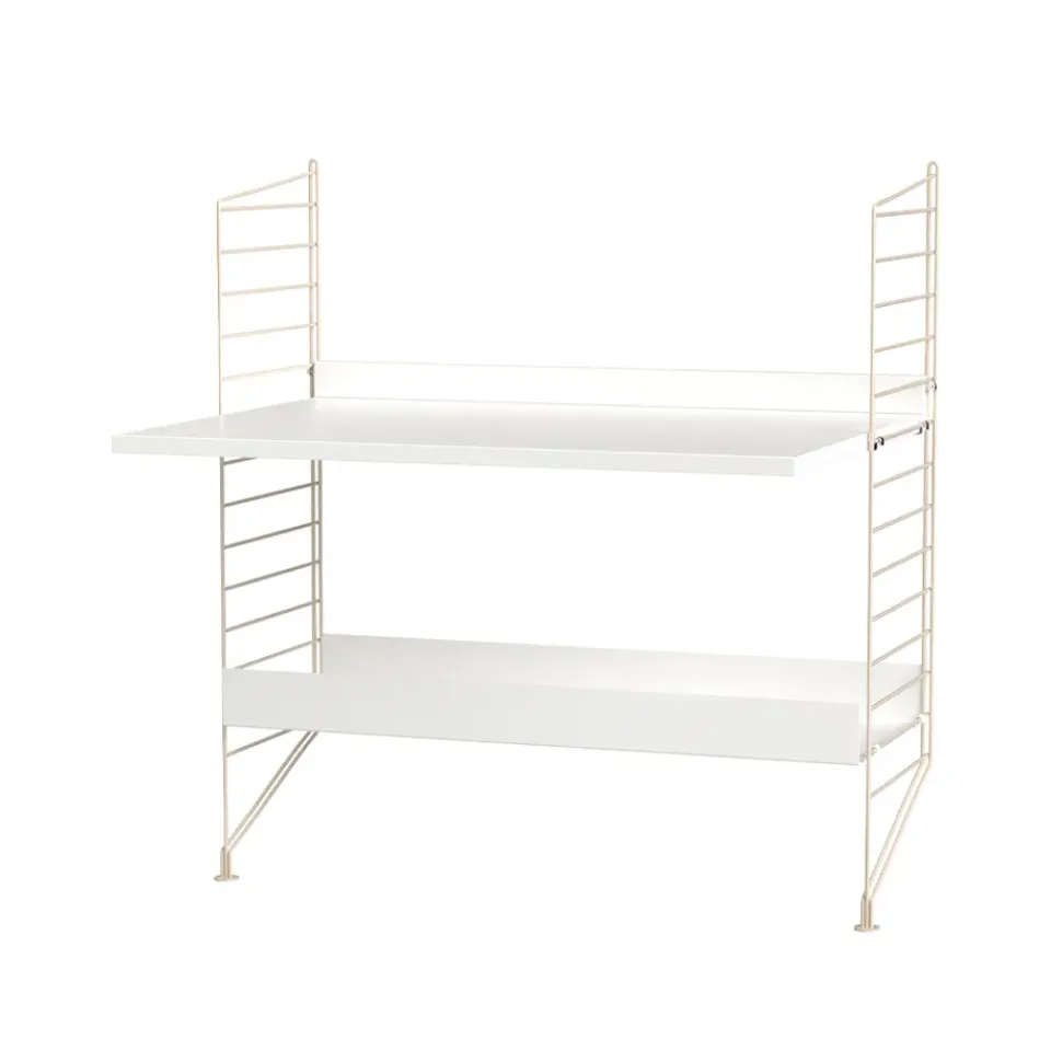 Rangements Pour Les Chambres D'Enfants<String Étagère en métal , blanc, 78x30 cm, bord haut