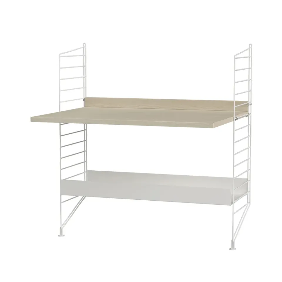 Rangements Pour Les Chambres D'Enfants<String Étagère en métal , blanc, 78x30 cm, bord haut