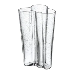 Vases<Iittala Vase Alvar Aalto 200 mm, Verre à bulles transparent, Édition anniversaire